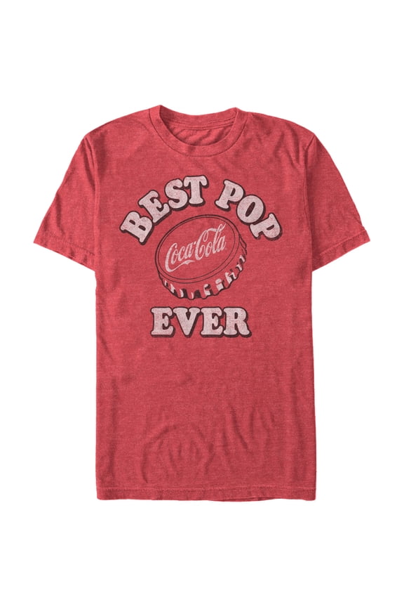 Men's Coca Cola Father's Day Best Pop Ever Cap Graphic Tee Red Heather 2X Large