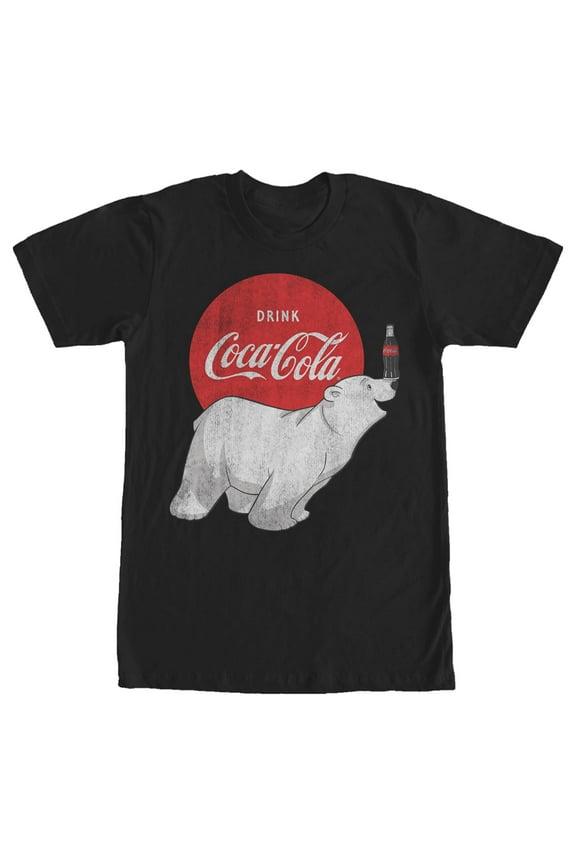 Men's Coca Cola Polar Bear Graphic Tee Black 2X Large
