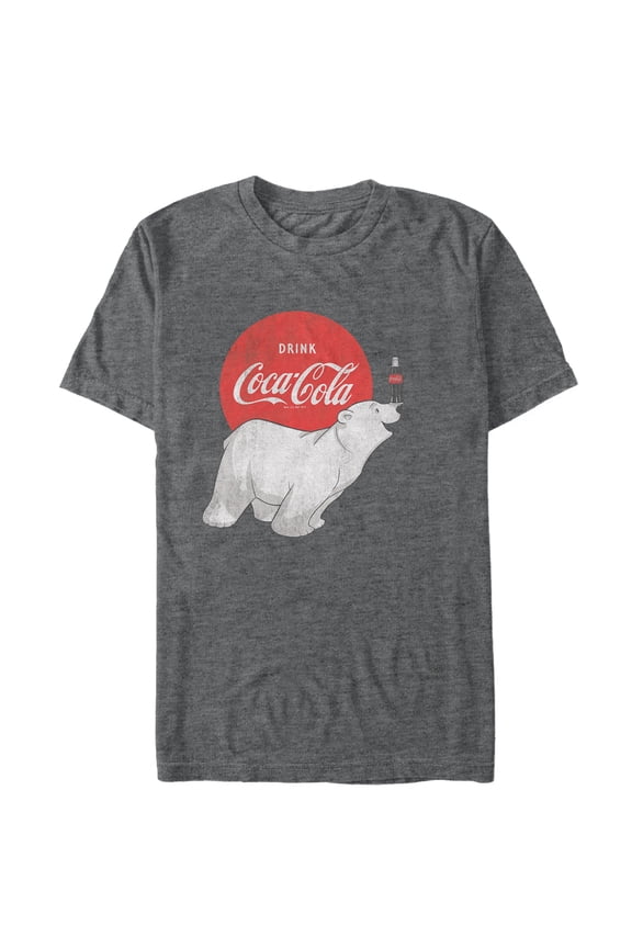 Men's Coca Cola Polar Bear Graphic Tee Charcoal Heather Large
