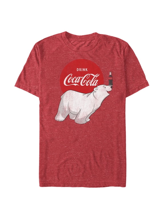 Men's Coca Cola Polar Bear Graphic Tee Red Heather X Large