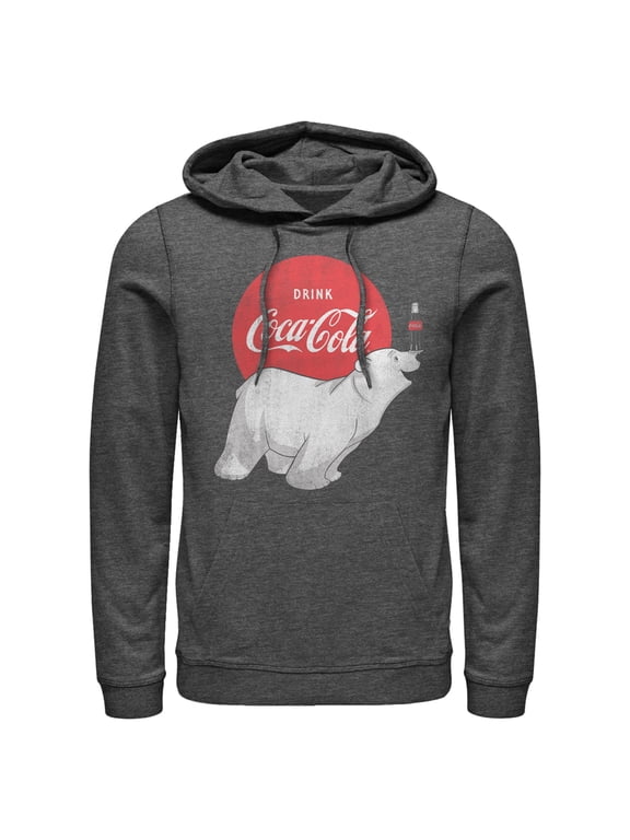 Women's Coca Cola Polar Bear Pull Over Hoodie Charcoal Heather Medium