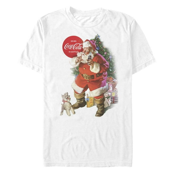 Men's Coca Cola Retro Santa Puppy Graphic T-Shirt