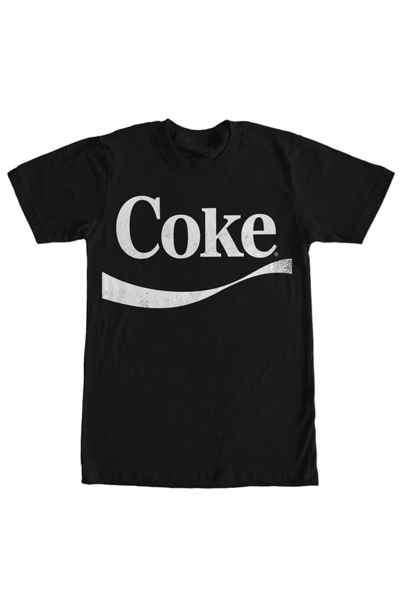 Men's Coca Cola Simple Logo Graphic Tee Black Small
