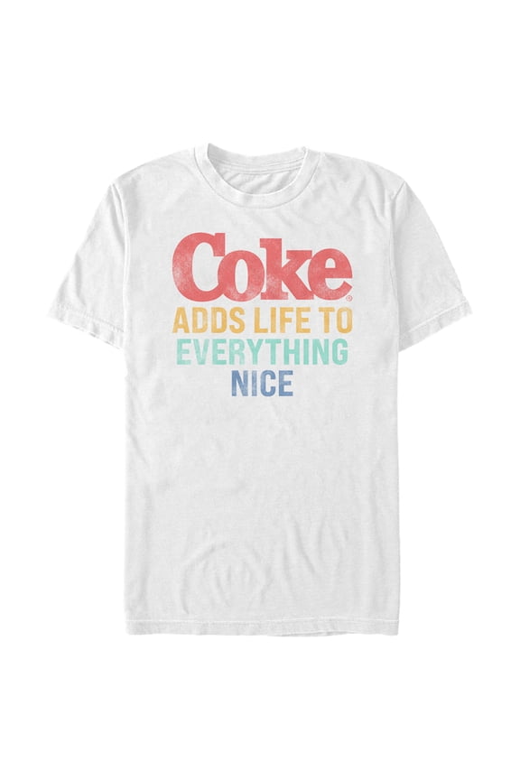 Men's Coca Cola Unity Adds Life to Everything Nice Logo  Graphic Tee White Large
