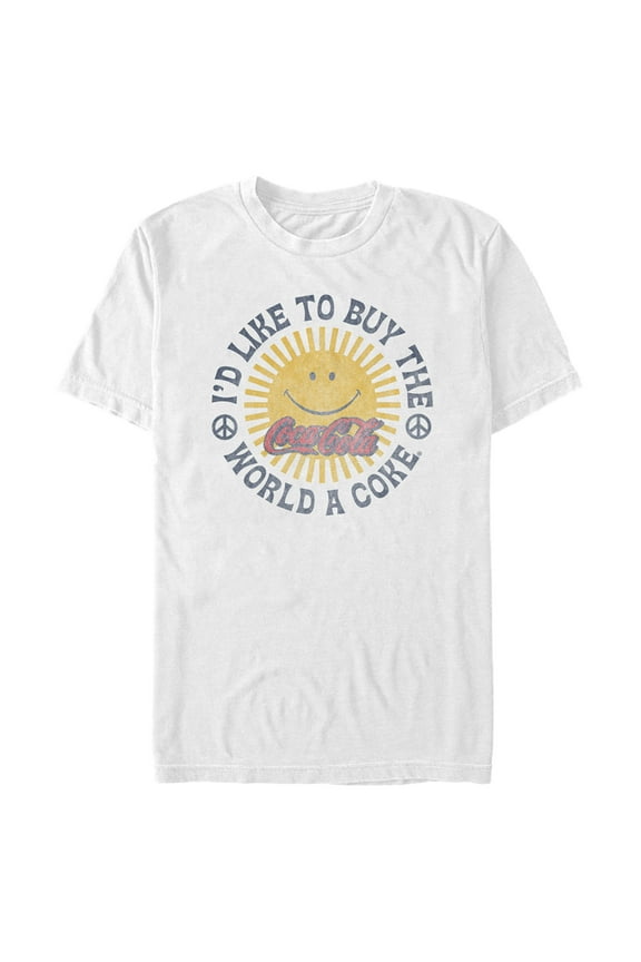 Men's Coca Cola Unity Distressed Sun Logo Graphic Tee White X Large