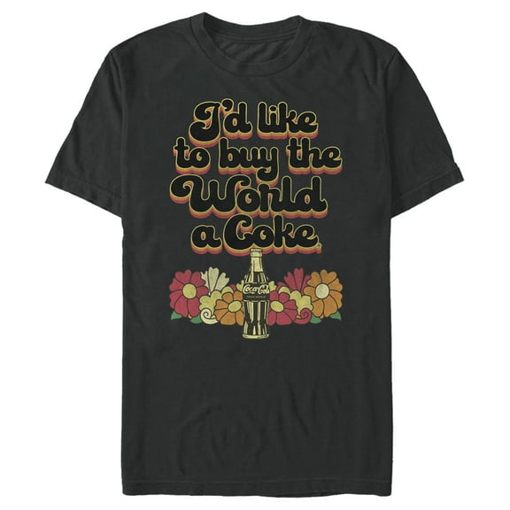 Men's Coca Cola Unity I'd Like to Buy the World a Coke Retro  Graphic Tee Black 2X Large
