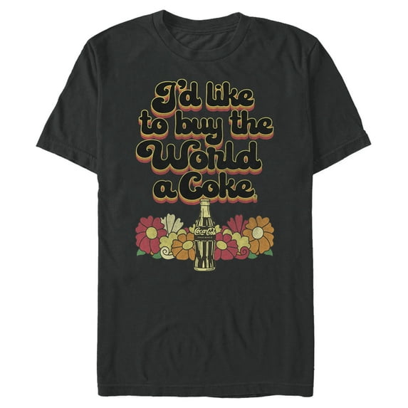 Men's Coca Cola Unity I'd Like to Buy the World a Coke Retro Graphic Tee Black X Large