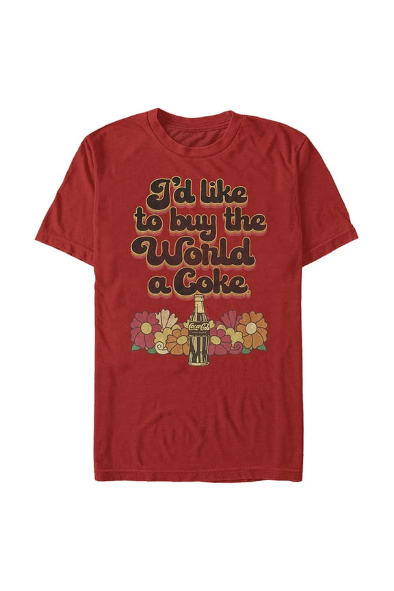 Men's Coca Cola Unity I'd Like to Buy the World a Coke Retro  Graphic Tee Red Small