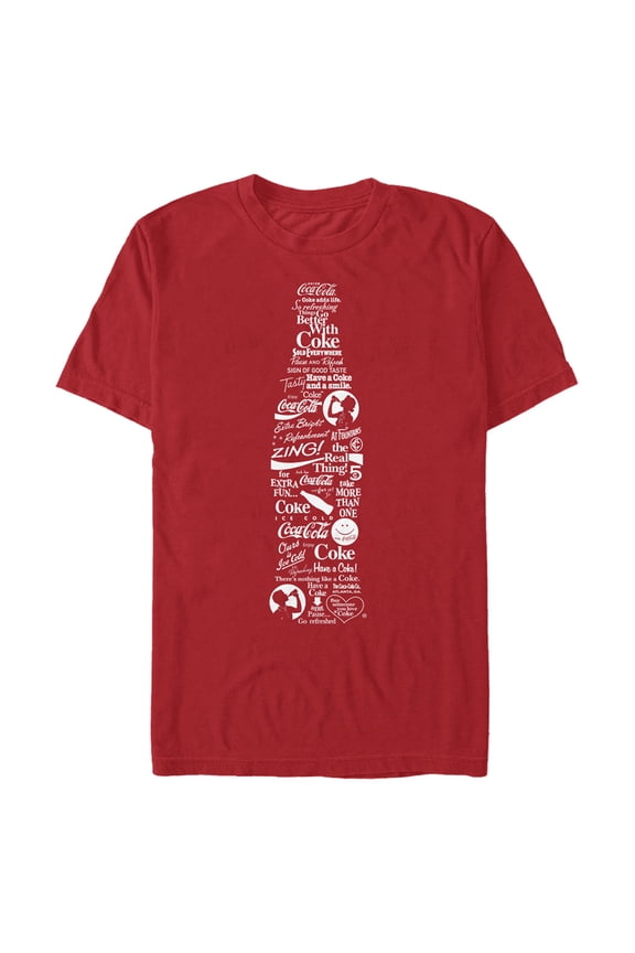 Men's Coca Cola Unity Logo Bottle Graphic Tee Red Small