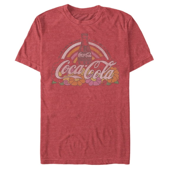 Men's Coca Cola Unity Rainbow Logo Graphic Tee Red Heather Medium