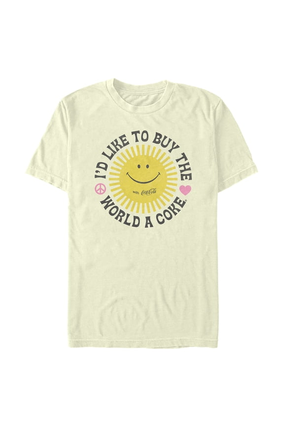 Men's Coca Cola Unity Sunshine Logo Graphic Tee Beige 2X Large