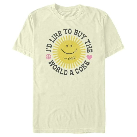 Men's Coca Cola Unity Sunshine Logo Graphic Tee Beige Medium