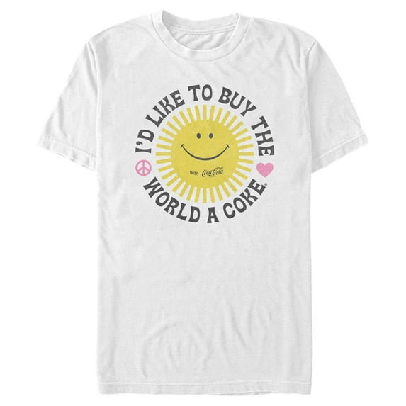 Men's Coca Cola Unity Sunshine Logo Graphic Tee White Small