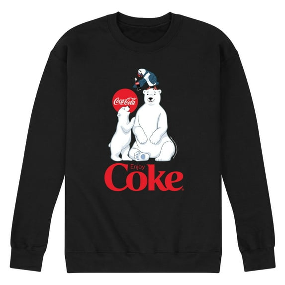 Coca-Cola - Polar Bears and Puffin - Men's Long Sleeve Crew Fleece Sweatshirt