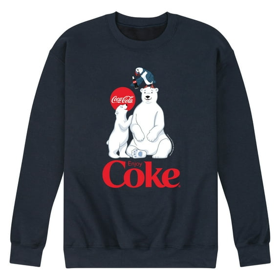 Coca-Cola - Polar Bears and Puffin - Men's Long Sleeve Crew Fleece Sweatshirt