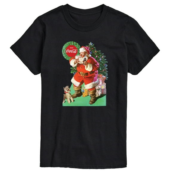 Coca-Cola - Vintage Santa with Dog - Men's Short Sleeve Graphic T-shirt