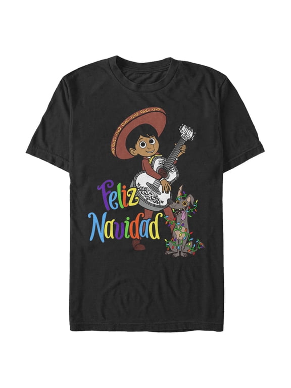 Men's Coco Feliz Navidad Graphic Tee Black Large
