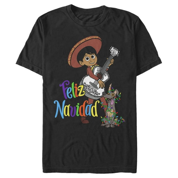 Men's Coco Feliz Navidad Graphic Tee Black Small