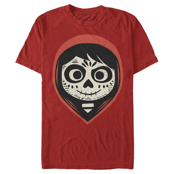 Men's Coco Miguel Sugar Skull Portrait  Graphic Tee Red Large
