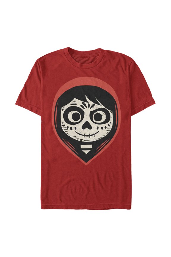 Men's Coco Miguel Sugar Skull Portrait Graphic Tee Red Medium