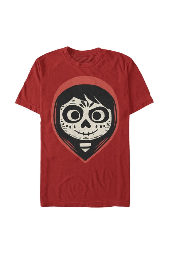 Men's Coco Miguel Sugar Skull Portrait  Graphic Tee Red Small