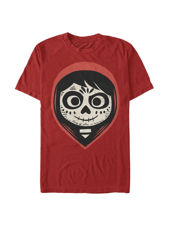 Men's Coco Miguel Sugar Skull Portrait Graphic Tee Red Small