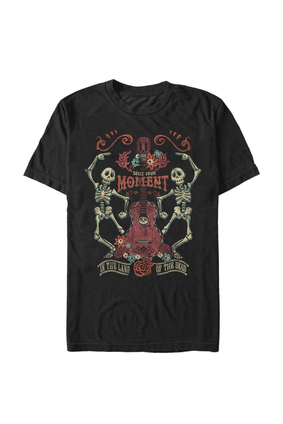 Men's Coco Seize Moment Skeleton Dance Graphic Tee Black Small