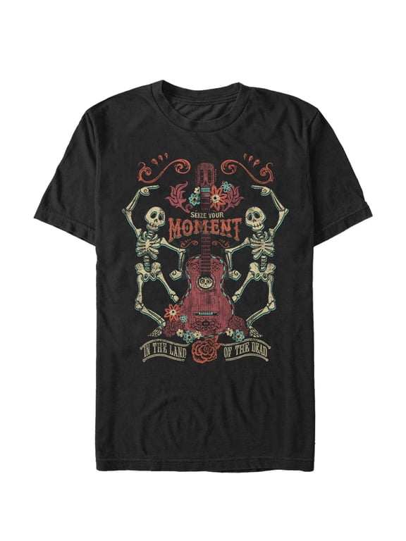 Men's Coco Seize Moment Skeleton Dance Graphic Tee Black Small