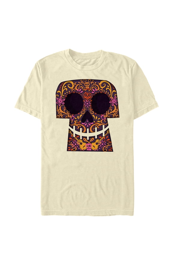 Men's Coco Sugar Skull Grin Graphic Tee Cream 2X Large