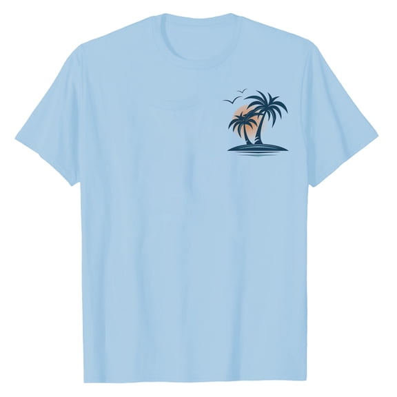 Men's Coconut Tree Print Slim Fit T Shirt Casual Summer Tee, Lightweight and Comfortable, Ideal for Beach and Daily