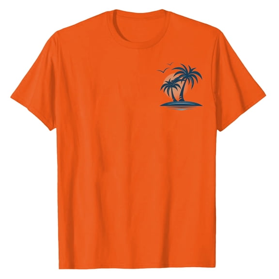 Men's Coconut Tree Print Slim Fit T Shirt Casual Summer Tee, Lightweight and Comfortable, Ideal for Beach and Daily
