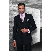 Statement Men's Double Breasted Navy Wool Suits TZD-100