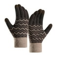 thumbnail image 1 of Men's Cold Proof Warm Gloves, Plush Lined Knit Gloves with Touchscreen Fingers, Split Finger Design Winter Gloves, Windproof Thermal Gloves for Outdoor Coffee, 1 of 4