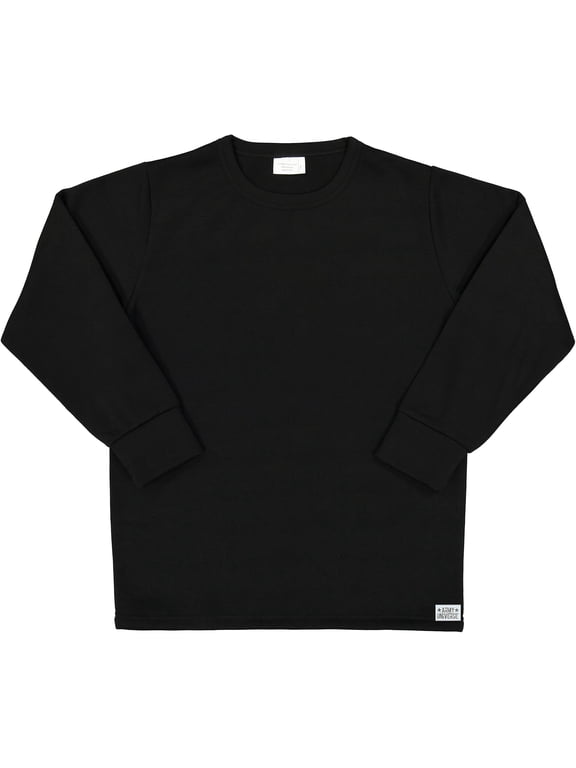 Men's Cold Weather Fleece-Lined Crew Neck Thermal ECWCS Undershirt Top Extreme Base Layer Shirt (Black, XX-Large)