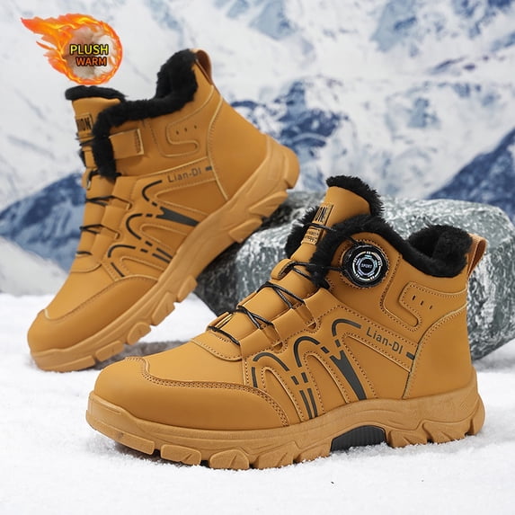 Coldd Pics Men's Cold Weather High Top Boots, Plush Insulated Lined Outdoor Snow ...