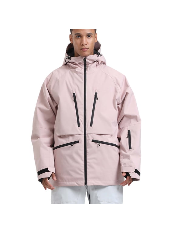 Men's Cold Weather Ski Jacket Insulated Waterproof Snowsuits Winter Warm Outdoor Skiing Snowboard Jackets for Men Mens Solid Color Ski Suit Snowboard Snowsuit Snow Coats Waterproof Hooded