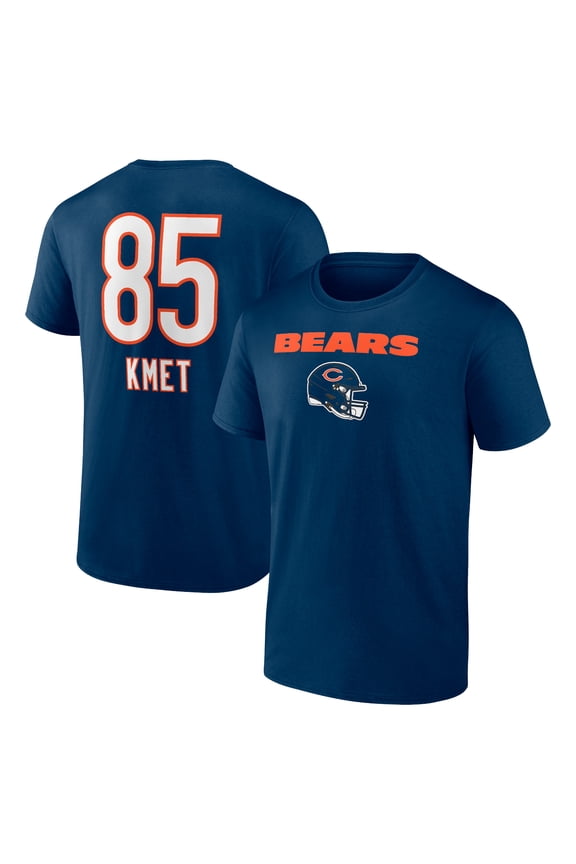 Men's Cole Kmet Navy Chicago Bears Team Wordmark Player Name & Number T-Shirt
