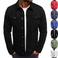 thumbnail image 1 of Men's Collar Button Down Denim Long Sleeved Slim Workwear Jacket Long Sleeved Hoodless Casual Jacket Men's Denim Jacket Vintage Inspired Jean Jacket with Pockets Regular Solid Color Jean, 1 of 4