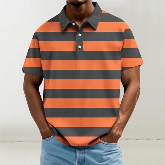 Men's Collared Shirts Short Sleeve with Pocket Big and Tall Solid Color Breathable Button Turndown Blouse