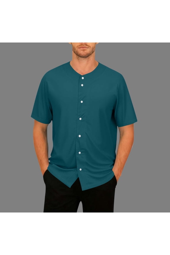 Men's Collarless Shirts Button Down Short Sleeve Summer Shirt Fashion Casual Breathable Beach Vacation Shirts (Beige,S)