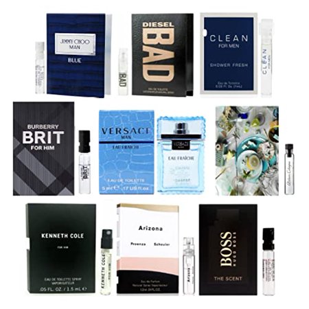 Men's Collection Men's Designer Fragrance Sample Pack: 1 mini Drakkar Essence   9 Different Vials
