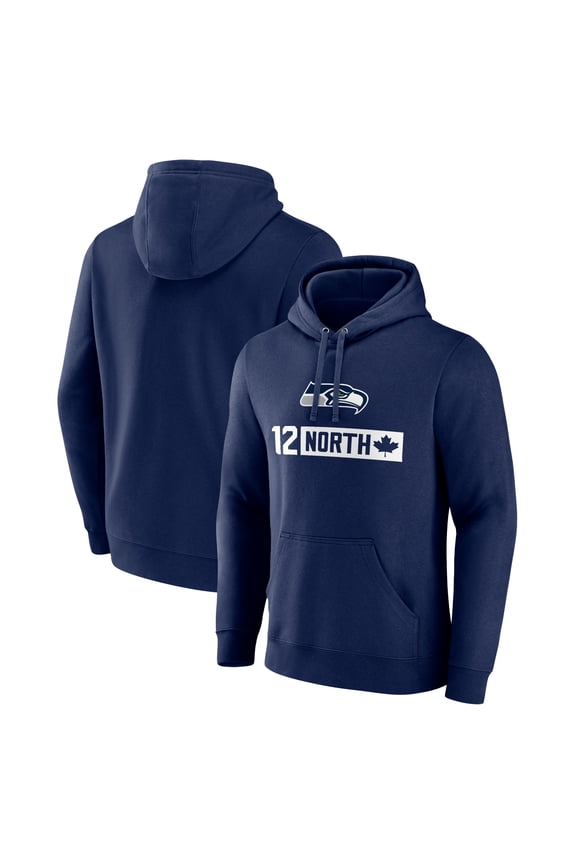 Men's College Navy Seattle Seahawks 12 North Pullover Hoodie