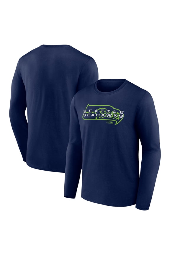 Men's College Navy Seattle Seahawks Advance to Victory Long Sleeve T-Shirt