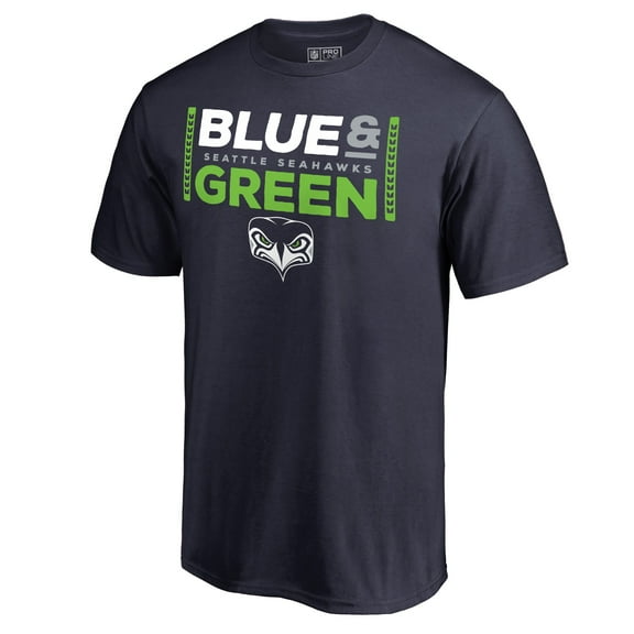 Men's College Navy Seattle Seahawks Alternate Team Logo Gear Blue & Green T-Shirt
