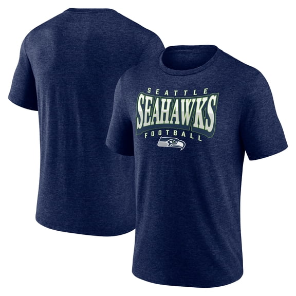 Men's  College Navy Seattle Seahawks Divided Warp Tri-Blend T-Shirt