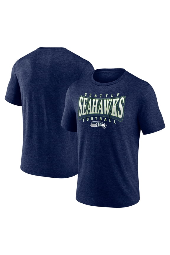 Men's  College Navy Seattle Seahawks Divided Warp Tri-Blend T-Shirt