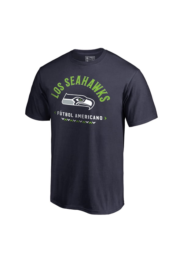 Men's College Navy Seattle Seahawks Futbol Americano T-Shirt