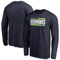 thumbnail image 1 of Men's College Navy Seattle Seahawks Iconic Collection On Side Stripe Long Sleeve T-Shirt, 1 of 3