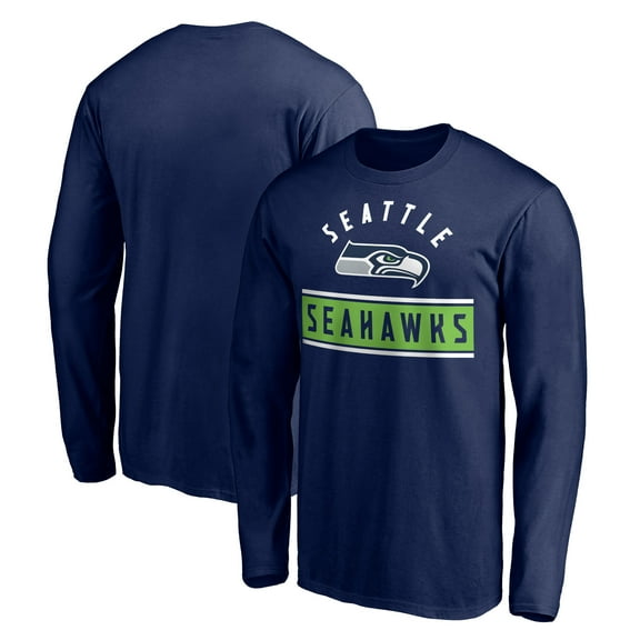 Men's College Navy Seattle Seahawks Team Arch Knockout Long Sleeve T-Shirt