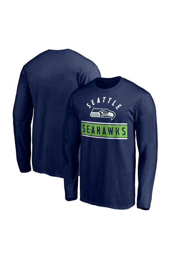 Men's College Navy Seattle Seahawks Team Arch Knockout Long Sleeve T-Shirt
